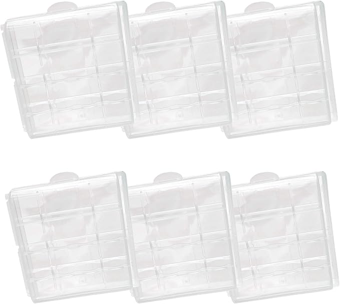 Battery Storage Case for AA/AAA, Battery Holder Box (6Pack Clear)