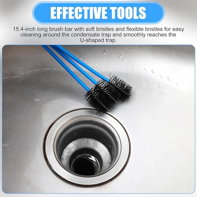 3 Pcs AC Drain Line Cleaner, Pipe Cleaners Condensate Pump Brush HVAC Condensate Drain Trap Clog Remover Filter Trap Flexible Long Pipe Unclog for Kitchen Sink Toilet Sewer Drains