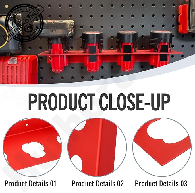 2-Pack Battery Holder W/Screws for Milwaukee M12, 12V Battery Holder, Wall Mount for 12V Batteries