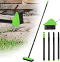 3 in 1 Weeding Wire Metal Brush Tools, Concrete Scrub Deck Brush with Long Handle for Moss, Tough Stains on Paving, Garden, Patio, Pool