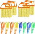 12 Pcs Window Venetian Blind Cleaner Duster Tool, Microfiber 6 Finger Duster Brush for Cleaning Window Shutters, Air Conditioner, Wood & Vinyl Blinds, Includes 6 Cloth Covers (12)