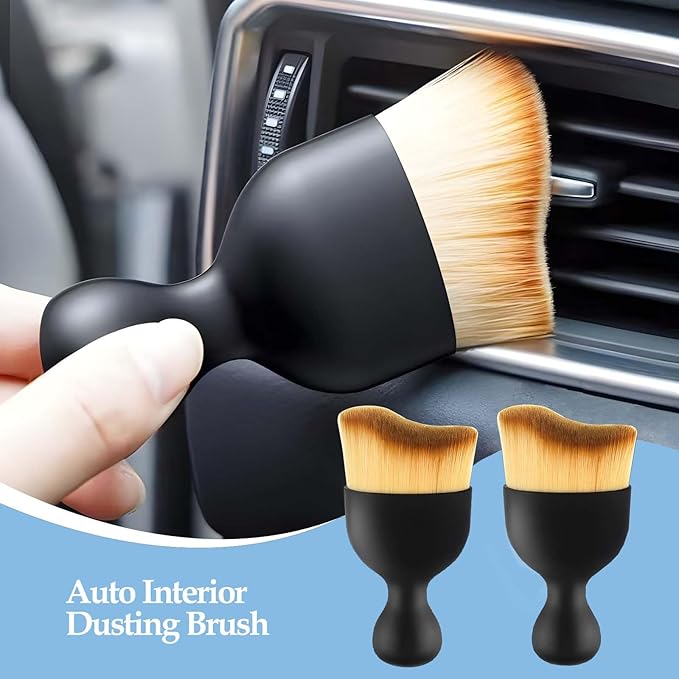 Automotive Interior Dusting Brush, Car Interior Cleaning Soft Brushes, Car Interior Beauty Brush, Suitable for Cleaning Car Interior, Dashboard, Air Conditioning Vents, Leather, Keyboard (2 Pack)
