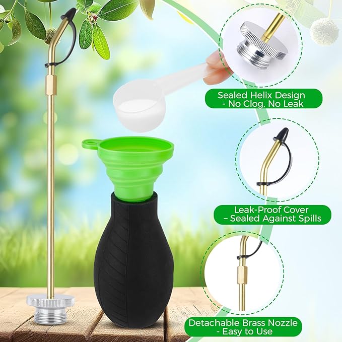 Diatomaceous Earth Duster, Powder Duster - Long Metal Tube Garden Dusters for Powder for Diatomaceous Earth & Fine Powders, Handheld Diatomaceous Earth Spreader for Home and Farm Use