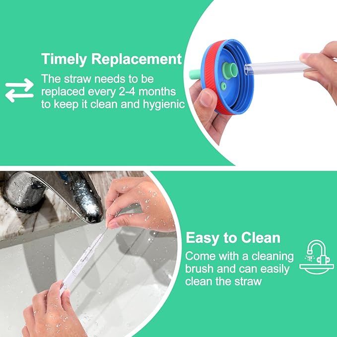 XANGNIER Replacement Straws and Bite Valve Compatible with Zak Designs Kelso 15 oz Tumbler Water Bottle,4 Pcs Silicone Straws with Cleaning Brush for Zak Designs Kelso 12 oz Cups,Dark Green