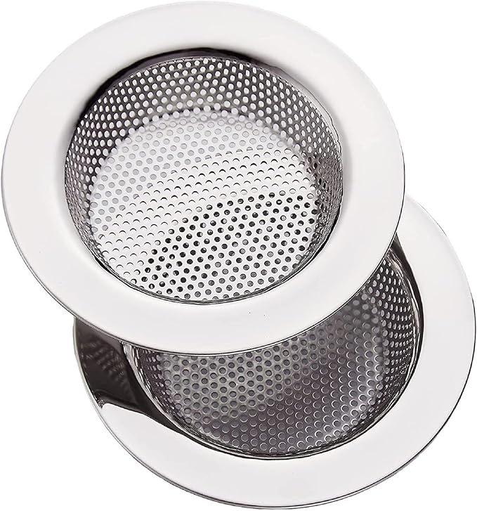 2-Pack Kitchen & Bathroom Sink Drain Strainers I 4.5 Inch Bathroom Drain Hair Catcher & Kitchen Sink Strainer with 2.75" Bowl Area I Kitchen Sink Stopper Drain Cover I Kitchen Sink Strainer Basket