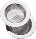 2-Pack Kitchen & Bathroom Sink Drain Strainers I 4.5 Inch Bathroom Drain Hair Catcher & Kitchen Sink Strainer with 2.75" Bowl Area I Kitchen Sink Stopper Drain Cover I Kitchen Sink Strainer Basket