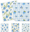 5 Pack Mixed Watercolor Hydrangea Kitchen Dishcloths Dish Towels, Blue Hydrangea Dish Towels for Kitchen, Swedish Dishcloth, Paper Towels Reusable, Dish Cloth Towel Cleaning Wipe for Home Party