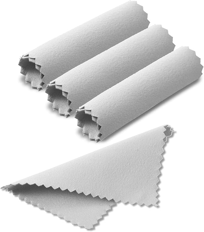 Tatuo 200 Pieces Jewelry Polishing Cloth 2.36 x 3.15 Inch Double-Sided Polishing Cloths Silver Glasses Cleaning Tools for Gold Silver and Platinum Jewelry Watch Coins Glasses