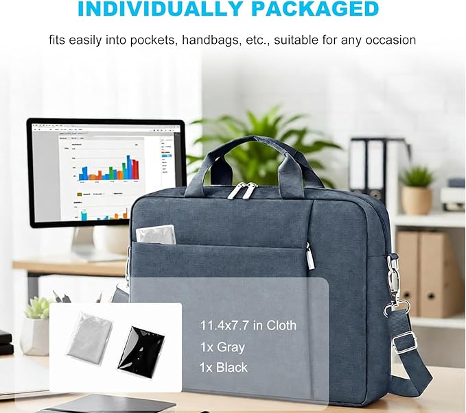 MUBUY-GOL 2 Pack Microfiber Liner Cleaning Cloth 13" with Screen Keyboard Imprint Protection, Laptop Keyboard Protector Compatible with MacBook Neo/Pro/Air 13" and MacBook Pro 14"-(Grey+Black)