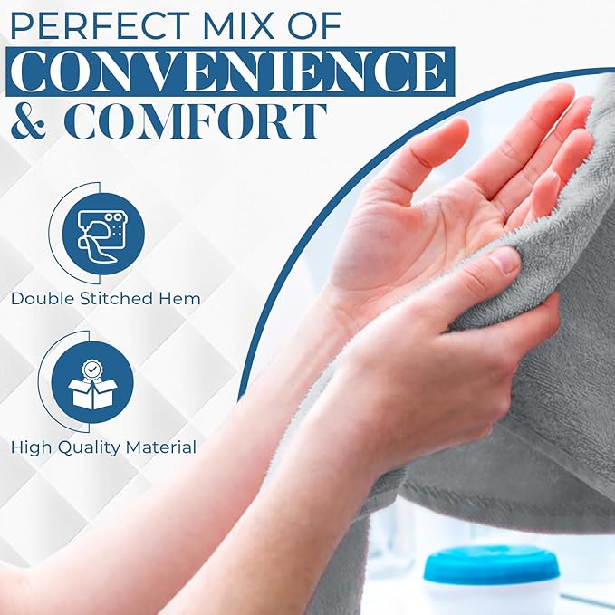 DAN RIVER 6-Pack Premium Hand Towels (16x28 Inches) - 100% Cotton, Ultra Soft, Lightweight, Highly Absorbent Towels for Bathroom, Spa, Gym, Salon, Hotel, and Travel - Silver