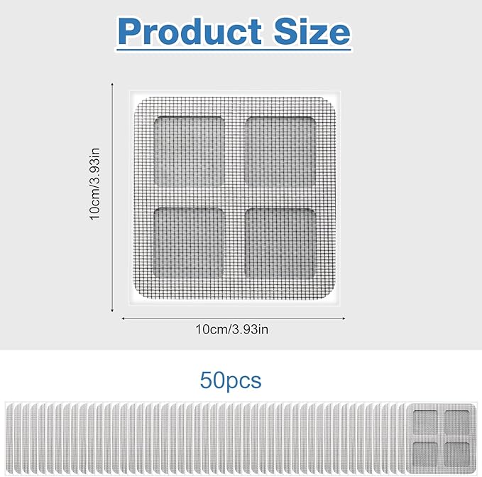50Pcs Disposable Hair Drain Stickers,Shower Drain Hair Catcher Mesh Stickers,Bathroom Shower Drain Protector,Mesh Cover Floor Drain Sticker for Kitchen Bathroom Bathtub
