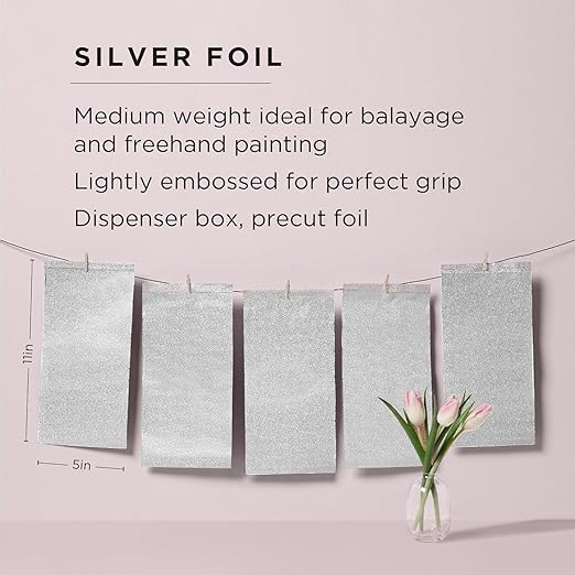 Fromm Pop Up Hair Foils, Silver Foils, Cosmetology Supplies, Hairstylist Essentials, Lightweight, Ideal for Highlighting and Coloring, Precut, 5" x 11", 500 Foil Sheets