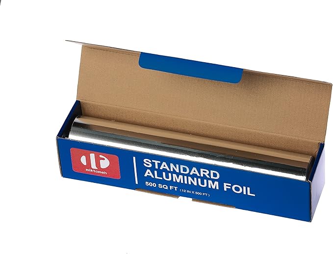 Standard Aluminum Foil - 12" x 500 SQ FT - for Grilling, BBQ, Cooking, Food Preservation & Storage, Commercial & Kitchen Use