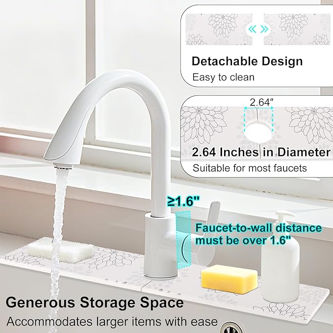 3 PCS Large Stone Dish Drying Mat for Kitchen Counter, Quick Dry Stone Dishes Mats Cup Coasters, Sink Faucet Mat, Water Absorbing Diatomaceous Earth Drying Pad for Countertop Tableware, Bottles