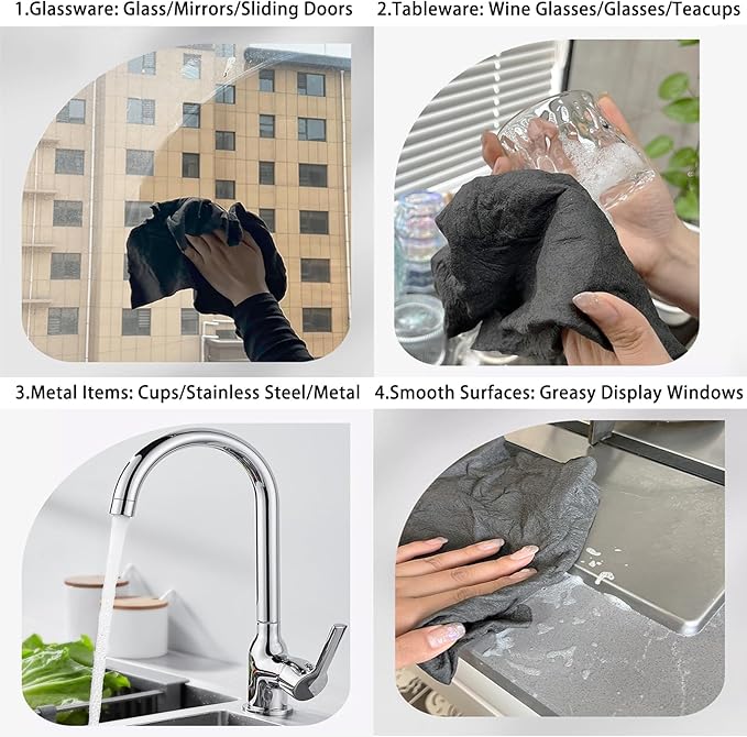 5-Piece Magic Cleaning Clothes Set Extra Large Sizes Up to 31.5"x19.7" Can Be Freely Cut Durable Microfiber Rags Reusable Thickened Magic Cleaning Cloth Lint Free Cloth Quick Dry for Cars & Home