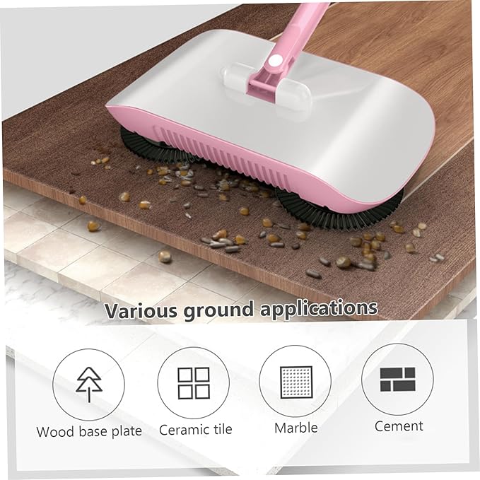 Carpet Sweeper Manual Manual Vacuum Sweeper 2 in 1 Hand Push 180 Degree Rotating Sweeping Mop Crumb Vacuum Cleaner Home Cleaning Tool for Sweeping Style2