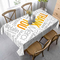 Thank You Tablecloths for Rectangle Tables Thank You Word Cloud in Different Languages 52x70 Table Cloth for Wedding Party Banquet,Dining Kitchen Table Cover