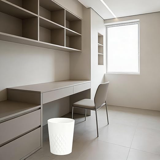 Bathroom Trash Can 1.8 Gallon Garbage Can Waste Basket Recycling Bin for Dorms Bedrooms Offices Kitchens, 2 Pack White
