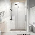 Frameless Shower Door 48" W x 72" H, 1/4" Clear Tempered Glass, Sliding Design, Reversible Installation, Chrome Finish, Space-Saving Glass Shower Door for Small Bathrooms