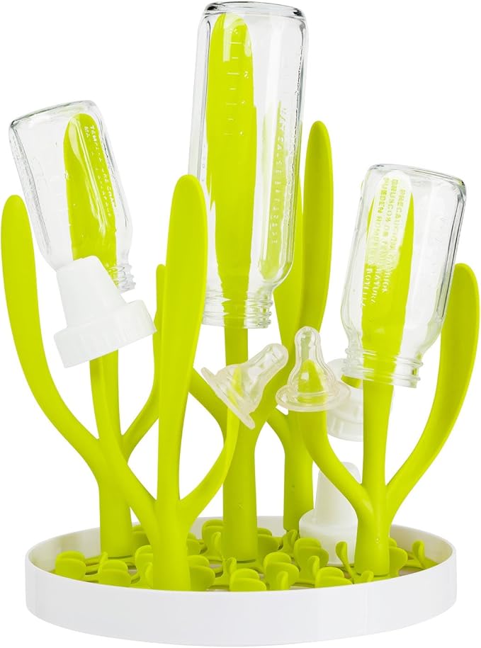 Boon Sprig Countertop Baby Bottle Drying Rack - Nature Inspired Upright Bottle Rack Dryer -Upright Drying Rack for Bottles and Baby Accessories - Baby Bottle-Feeding Supplies