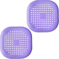 2 Pieces Shower Drain Hair Catcher Bathtub Stopper Home Drain Protectors Drain Cover with Sucker Water Trap Sink Cover for Bathroom Bathtub and Kitchen (Purple, Purple)