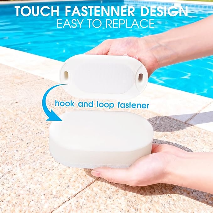 Thickened Handheld Scrub Pad for Hot Tubs, Spas & Pools, Non-Scratch Replaceable Scouring Pads for Tile Cleaning, 2 Pack