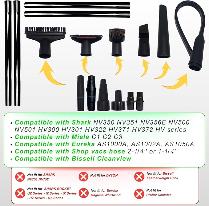 Household Cleaning Kit Attachments Vacuum Cleaner Accessories Universal Vacuum Hose Adapters Flexible Crevice Tool for Dryer Lint Vent Trap Cleaner