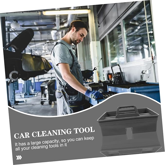 Cleaning Tool Organizer Handle Versatile Storage Box for Easy Bathroom and Home Organization and Reliable Cleaning Caddy Grey