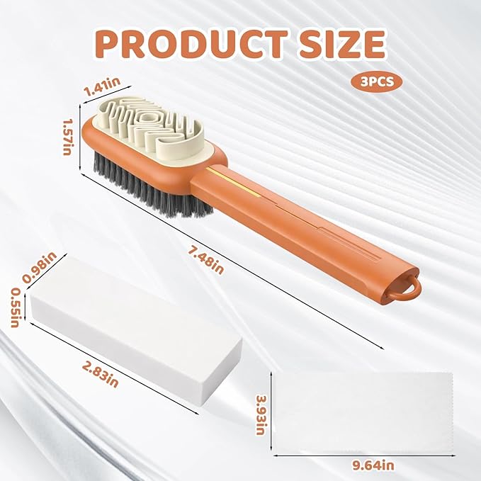 3PCS Suede Brush Set, Compact Design Rubber Shoe Brush, Shoe Cleaning Brush Suitable for Professionals and Sneaker Enthusiasts