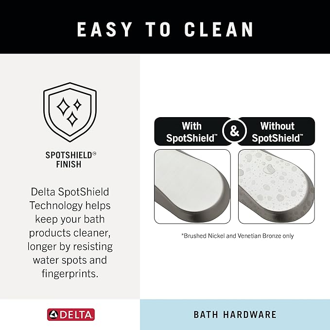 Delta Faucet Porter Toilet Paper Holder, SpotShield Brushed Nickel , Bathroom Accessories, PTR50-BN