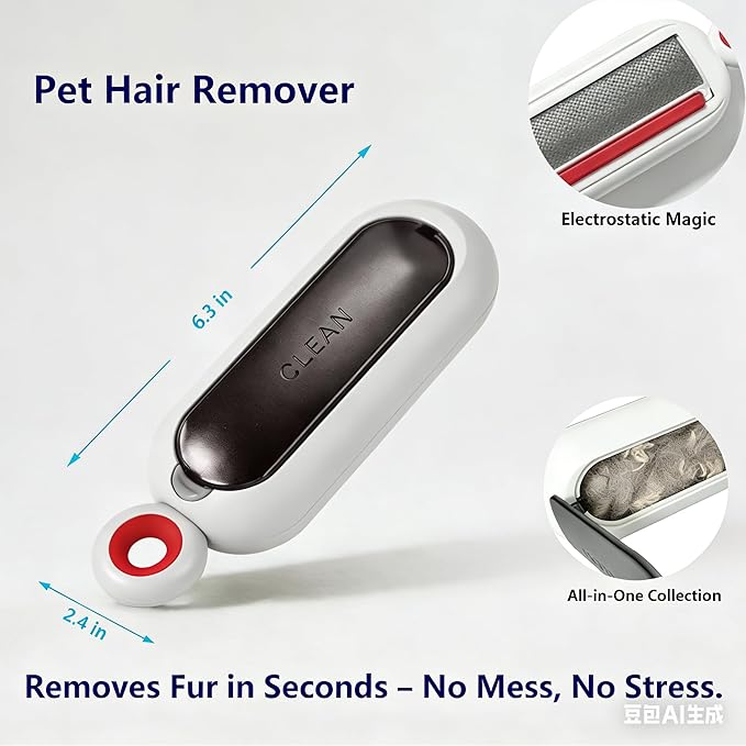 Reusable Lint Roller for Clothes, Portable Pet Hair Remover Brush for Cat & Dog Fur, Self-Cleaning Magic Lint Remover for Bedding, Sofa, Clothing and Car Seats (Green)