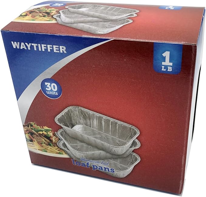 30 Pack 1Lb mini Loaf Pans Heavy Duty Disposable Aluminum Foil Bread Tins Standard Size - 6" X 3.5" X 2.5" Oven Safe Sturdy Small Bread Tin Pans-1 Pound Loaf Pans …