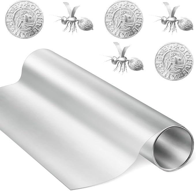 1 Roll Widen Aluminum Metal Crafts DIY Foil 18 Inch x 10 ft x 0.1 mm Thick for Art Project Aluminum Flashing Roll Wide Sheet Multipurpose Metal Sheets for DIY and Crafting Projects (Silver)
