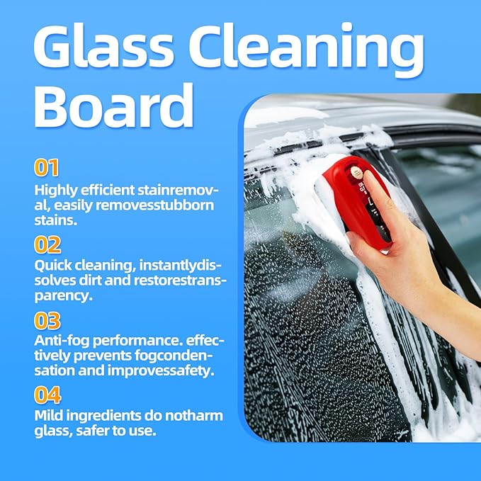 Automotive Oil Film Cleaning Brush, 2025 Oil Film Cleaning Brush for Car Windows, Windshield Cleaner, Glass Cleaning Board, Improves Clarity and Visibility
