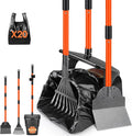 SlowTon Dog Pooper Scooper - 37.4" Long Metal Handle Adjustable Rake & Spade & Swivel Bin with 20 Waste Bags, Portable Pooper Scooper for Gravel Lawn Grass, Suit for Small Medium Large Dog