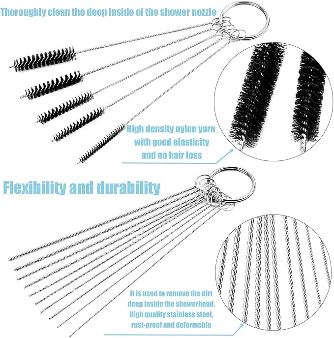 75 Pcs Multiszie Shower Head Cleaner Tool, Shower Head Cleaning Brush for Small Hole Nozzle with Storage Boxes, Showerhead Cleaner Picks Unclogger for Household Bathroom