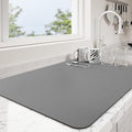 Dish Drying Mat for Kitchen Counter | Coffee Bar Mat for Countertops | Heat Resistant Drainer Mat with Non-slip Rubber Backed | Hide Stain Kitchen Absorbent Draining Mat | Dark Grey 18"x28"