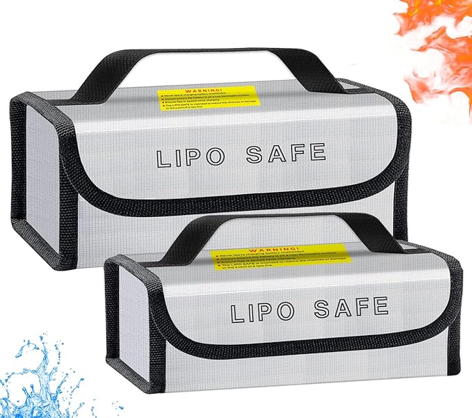 Lipo Battery Safe Bag Large Capatity Fireproof Bag for Ebike Lipo Battery Other Batteries Storage Charging Transport Home Office Travel Safe Storage Pouch
