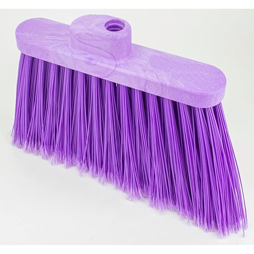 SPARTA Plastic Large Debris, Angled, Broom Head with Color Coded for Indoor, Outdoor, Home, Restaurant, Lobby, Office, 12 Inches, Purple, (Pack of 12)