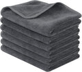 SINLAND Microfiber Cleaning Cloth Ultra Absorbent Softer Towel Reusable Cloth No Streak Lintless Cleaning Clothes for Home, Kitchen, Car, Window Use 12x12 Inch Slate Grey 6 Pack