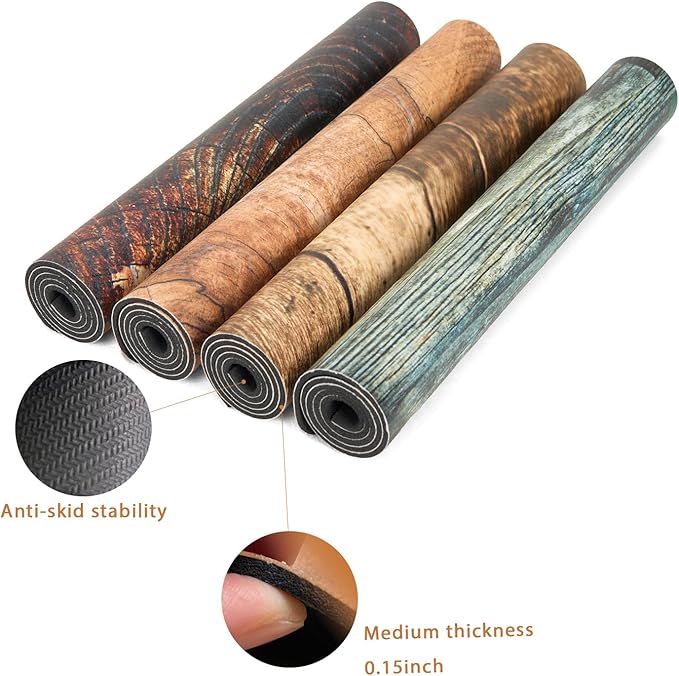 Tea Mat 24x16 Inch, Wood Grain Stump Design, Absorbent Hide Stain Rubber Backed Dish Drying Mat for Kitchen Counter, Mat for Countertops, Under Coffee Bar Station Maker Machine Pot Espresso Machine