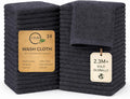 Softolle 100% Cotton Washcloths 24 Pack (12x12 Inches) Soft, Highly Absorbent Washcloth, Face Towels, Wash Cloths for Face, Ring Spun, Bulk Pack (Grey)