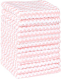 uxcell Microfiber Cleaning Cloth, 12 Pack Kitchen Towels for Dish Drying and Washing, Absorbent Streak Free Lint Free Rags for Cleaning, Reusable and Washable Towels 12" x 12" Pink