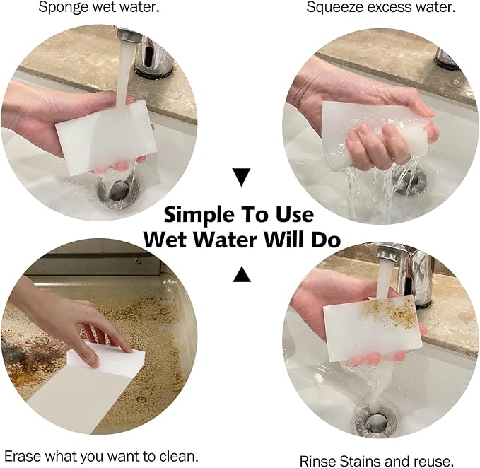 Magic Sponges Cleaning Eraser, 30 Pack Melamine Foam Cleaning Pads, Multi-Functional Household Cleaning Sponges for Kitchen, Bathroom, Bathtub, Sink, Furniture, Wall Cleaner