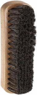 HARFINGTON Shoe Cleaning Brush 7"x2" Beech Wood Horsehair Boot Polish Brushes for Leather Shoes Boots Cloth Cleaner, Brown Wood
