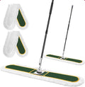 48" Commercial Industrial Dust Mop, CLDREAM Heavy Duty Floor Sweeper for Floor Cleaning with Replacement Mops Pads, Large Wet Dry Mop for Office Garage Hardwood Warehouse Factory Mall