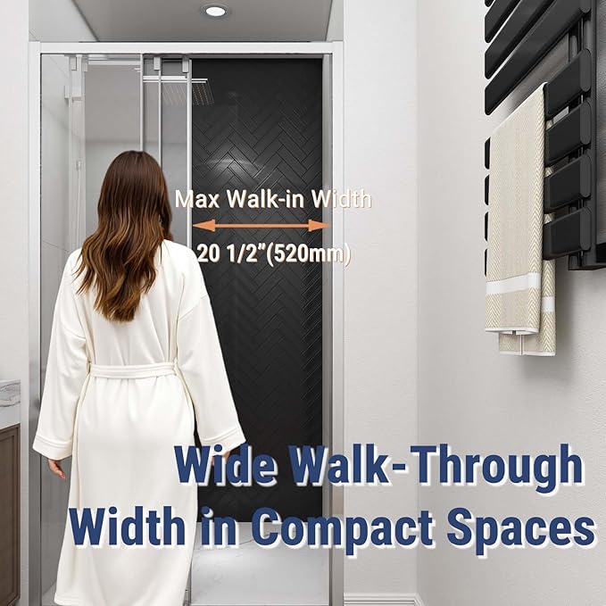 42" W x 78" H 3-Panels Sliding Shower Door, Shower Door Clear 6mm Tempered Glass with Chrome Frame, 3-Panels Sliding Shower Easy to Clean,Three-Panel Synchronized Shower Sliding Door