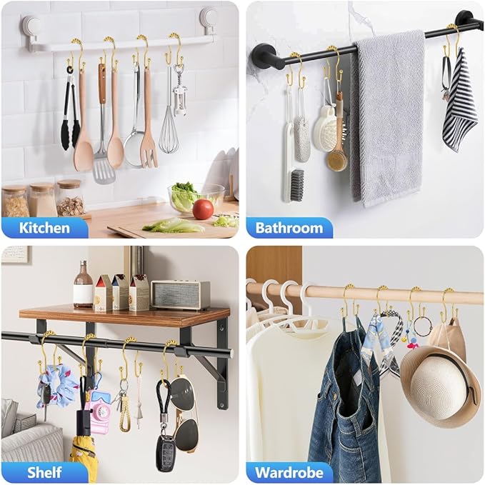 Double Shower Curtain Hooks, Sturdy Metal Nickel Shower Curtain Rings, Glide Roller Shower Hooks,Rust Proof Anti-Drop Curtain Hooks, 12 Pcs Smooth Sliding Rings for Bathroom Shower Rods Curtains