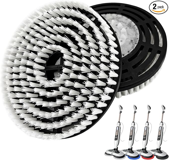 Steam Cleaner Mop Replacement Brush Heads for Shark steam and Scrub mop S7000 S7201 S7005 S7020 S7001C S7000AMZ S8001, Upgraded Scrubbing & Polishing Pads for Deep Cleaning Hard Floors, Black & White