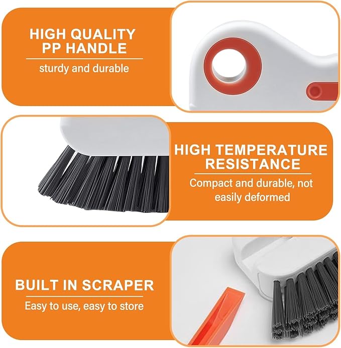 2 in 1 Groove Cleaning Brush Window Track Cleaning Tools, 2026 New Multifunction Hard Bristle Crevice Cleaning Brush with Hidden Scraperfor Sliding Door Track, Window Sill, Shutter Door (Mix)